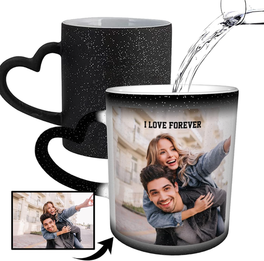 Heart-shaped handle starry sky color-changing cup