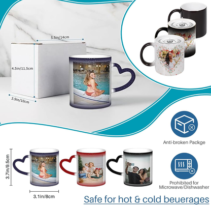 Heart-shaped handle starry sky color-changing cup